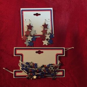 Patriotic Bracelet and Earrings Set